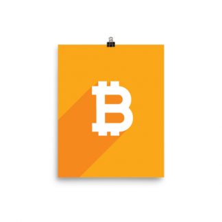 orange flat design minimalist bitcoin poster