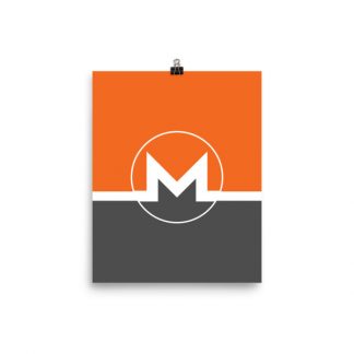 monero poster orange and black background