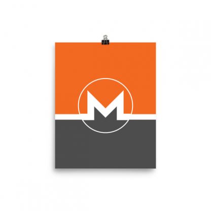 monero poster orange and black background