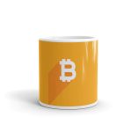 minimalist bitcoin logo coffee mug