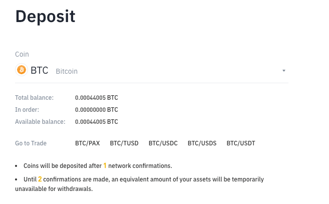 btc binance deposit