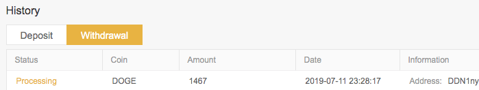 binance withdrawal processing