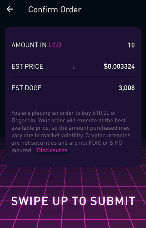 buying dogecoin on robinhood