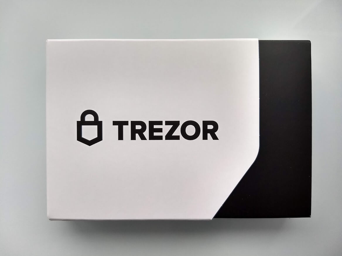 front of trezor model t box